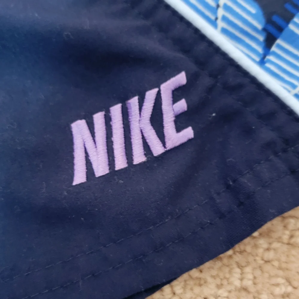 Vintage Nike‎ Silver 90s Label Swim Board Shorts Trunks Blue Mens Size XL